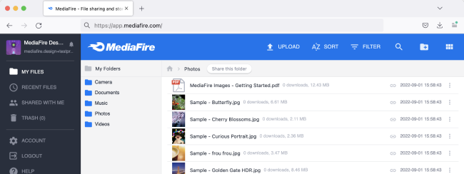MediaFire's Web App